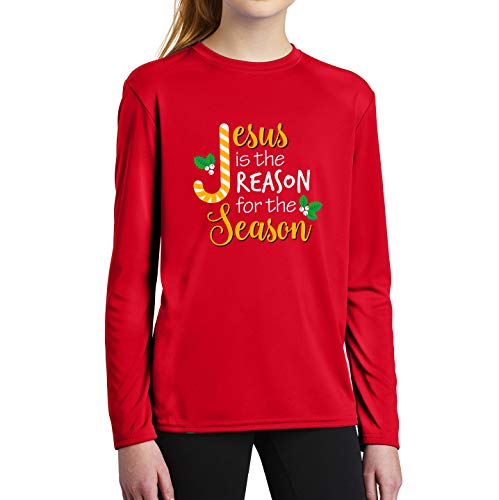 Jesus is The Reason for The Season Christmas Candy Cane Youth Boy Girl Long Sleeve T-Shirt2