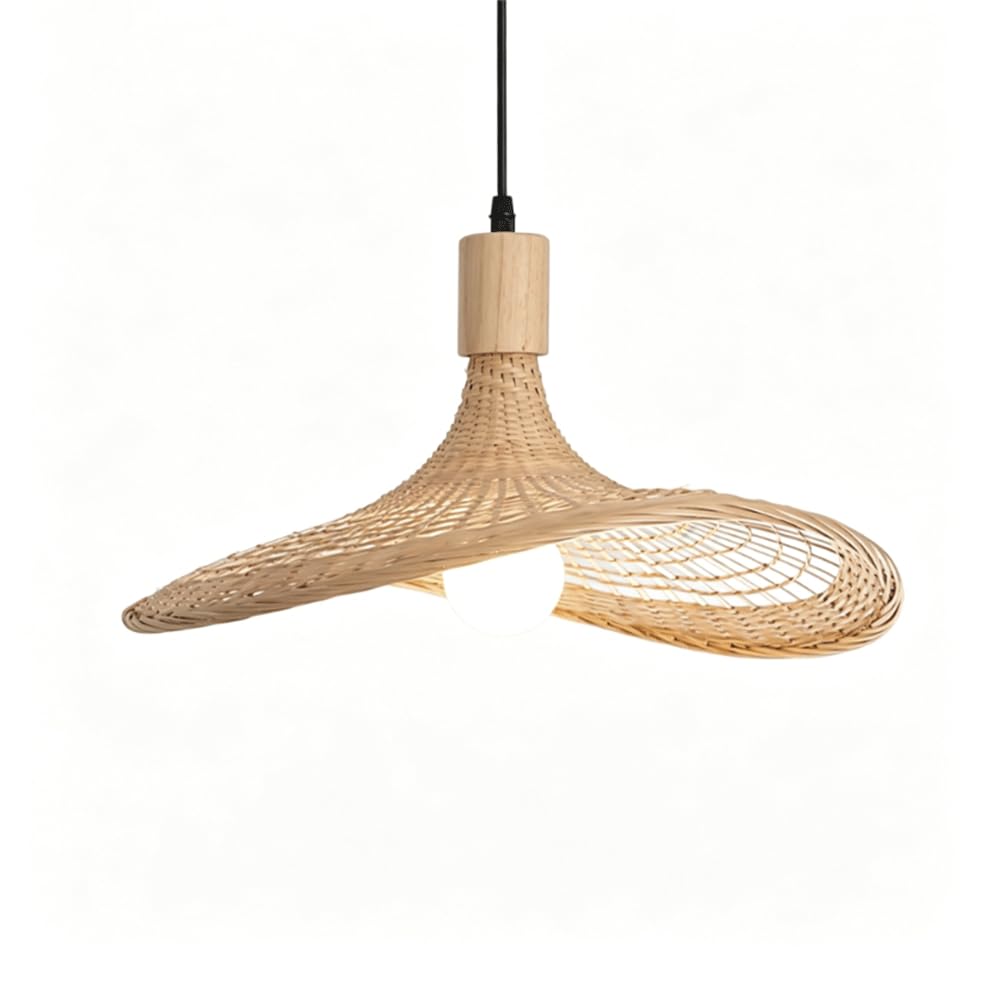 Chungyang Multicolor Restaurant Bamboo Lamp Fixture Creative And Personalized Bamboo Woven Chandelier For Guesthouse Tea Room Hand Woven Lampshade Japanese-Style Indoor Decorative Lighting For Entryway Foyer