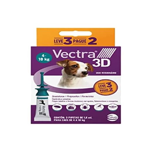 Ceva VECTRA 3D CAES 4-10KG 3 PIPETAS BR,Mult-colored