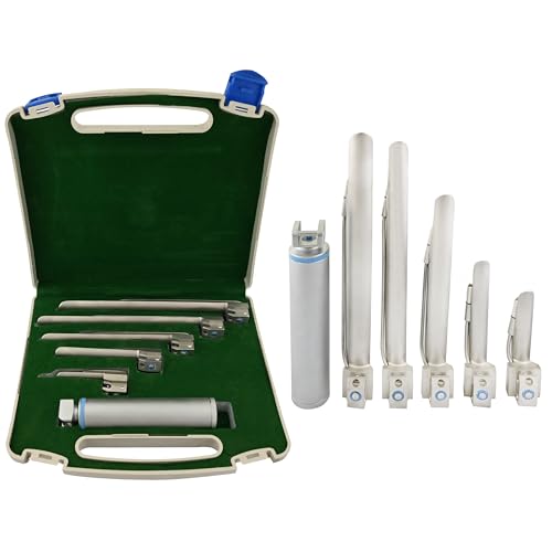 MuskalMed Veterinary Laryngoscope Set Including 5 Miller laryngoscope Blade Size