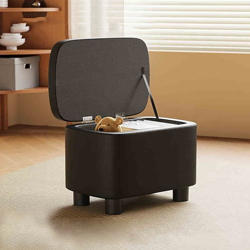 Ottoman Foot Rest, Modern Foot Stool, Storage Ottoman Bench, Leather Pouffe Footstool, Coffee Table Small Bench, Shoe Change Stool, for Living Room, Bedroom, Dorm