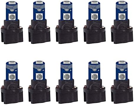 BlyilyB 10-Pack Blue T5 2721 37 74 Wedge Led Bulb PC74 Twist Sockets Replacement Dash Dashboard Lights Instrument Panel Cluster LEDS Lamps