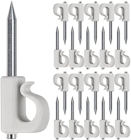 SELEWARE 20 Pcs Q-Hanger, Home Christmas Lights Hanger Hooks with Nails for Easy Release Outdoor Wire and Fairy Lights, Heavy Duty 40 LB Capacity, White