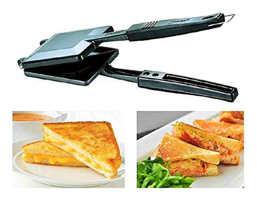 Gas Toaster Sandwich Maker Toaster With 2 In 1 Peeler Non-Stick Aluminum Gas Nonstick Plate Hand Toaster Cum Sandwich Maker Panini Maker Hot Sandwich Maker #TOP2