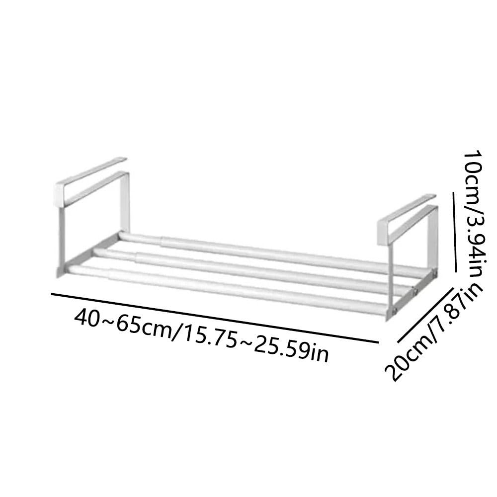 1 étagère à chaussures rétractable multifonction à suspendre avec séparation simple, plateau à chaussures noir et étagères de classe pour des solutions de placard organisées
