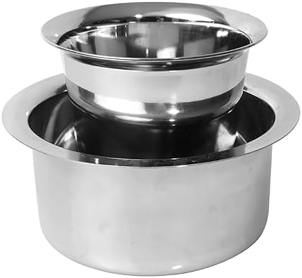 RASAKRAFT Stainless Steel Coffee Cup and Dabra | Dabara | Tumbler Set, Madrasi Filter Coffee Set, Kumbakonam Coffee Dabara Set- Stainless Steel Dabra Set (120ML) (Pack of 2)