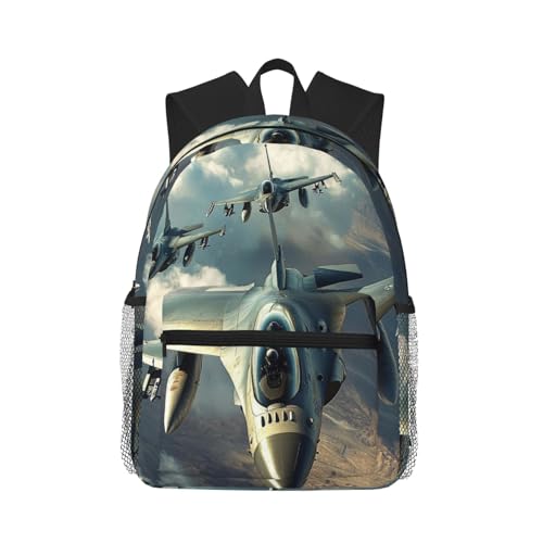 Travel Backpack for Women Men Carry On Backpack Aircraft Fighter Jets Laptop Bag Lightweight Casual Daypack