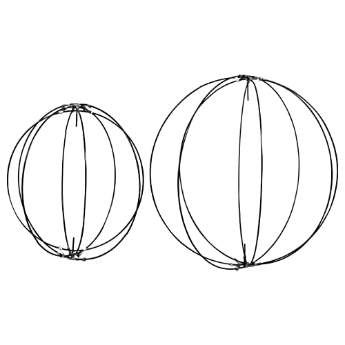 Steelpangal - (2) Diy 3D Metal Wreaths Orbs Circle Forms 2 Sizes 14" & 10" Wedding Décor Decorating Thanksgiving Halloween Diy Snowman Hanging *Bonus Roll Of Mesh Ribbon Or Fabric #TOP26