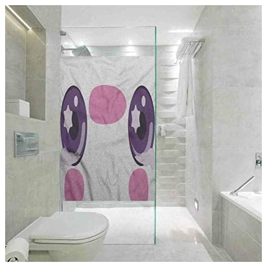 Täcker sekretess film dusch fönsterdekor, Kawaii japansk kultur tecknad film, badrum kontor mötesrum vardagsrum fönster membran, 59,94 cm B x 89,94 cm L tum