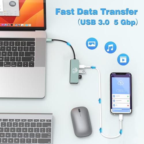 USB C Hub, USB C to HDMI Adapter Docking Station for Nintendo Switch/Switch OLED/MacBook/iPad/iPhone/Android Phone/Laptop, 4in1 Port Portable Multiport TV Adapter Samsung Dex Electronic Accessories