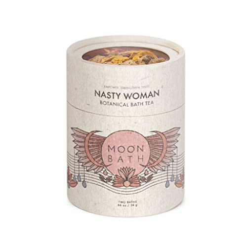 Nasty Woman Botanical Bath Tea | Herbal Bath Soak for Power &amp; Courage w/Saffron, Damiana &amp; Sunflower. Organic &amp; Natural Body Care. for Every Woman who Needs Support. Loose Leaf Flowers, 8 fl oz