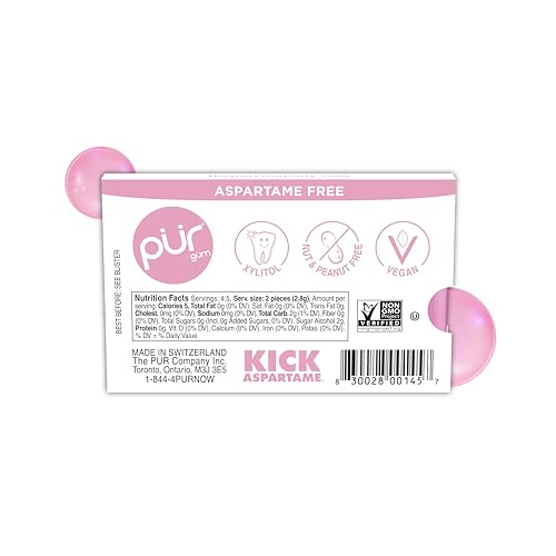 Image of PUR Gum, Bubblegum, Xylitol Gum, No Artificial Flavor, 108 Count (12x9)