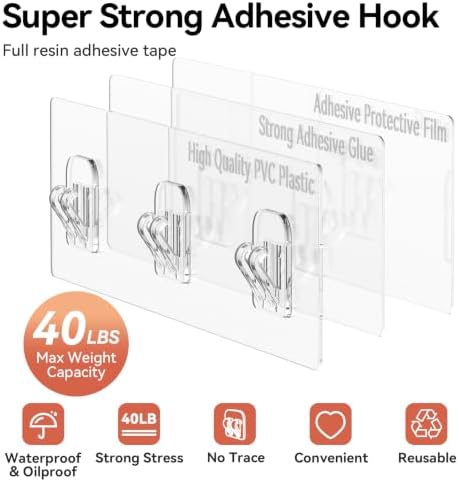 YASONIC Shower Caddy Adhesive, Rustproof Shower Organizer with Soap Holder, Large Capacity Shower Shelves for Inside Shower, No Drilling Bathroom Organizers and Storage for Home Decor 6 Pack Black - 4