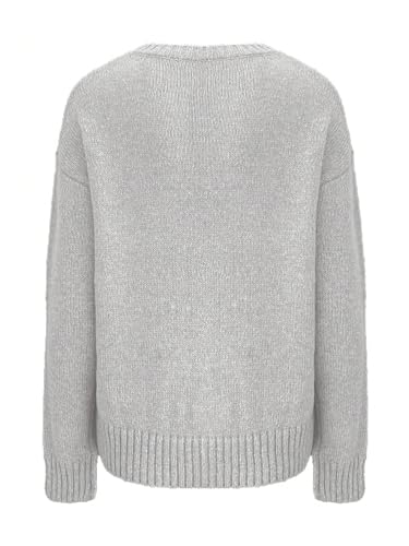 WDIRARA Women's Cat Graphic Sweater Long Sleeve Crew Neck Knit Tops Casual Knitwear2