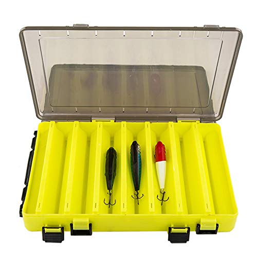 Origlam Double Sided 14 Compartments Fishing Tackle Boxes Fishing Lure Box Organizer, Fishing Bait Tackle Storage Case, Container Box For Jewelry Beads Earring Hook (Yellow) #TOP2