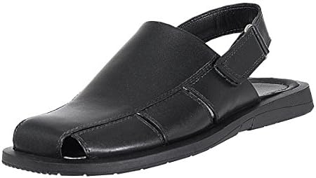 Handmade Genuine Leather Dress Sandals for Men with Closed Toe and Strap On The Heel