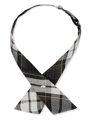 Cookie's Criss Cross Tie - brown/white/gold *plaid #84*, one size