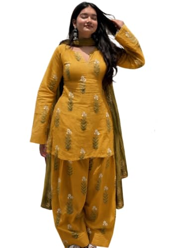 Image of ANNI DESIGNER Farshi Salwar Suit for Women | Viscose Blend Printed Straight Kurta with Dupatta | Farsi Farasi Parsi Ethnic Indian Office Party Wedding Clothing Fashion Premium Traditional