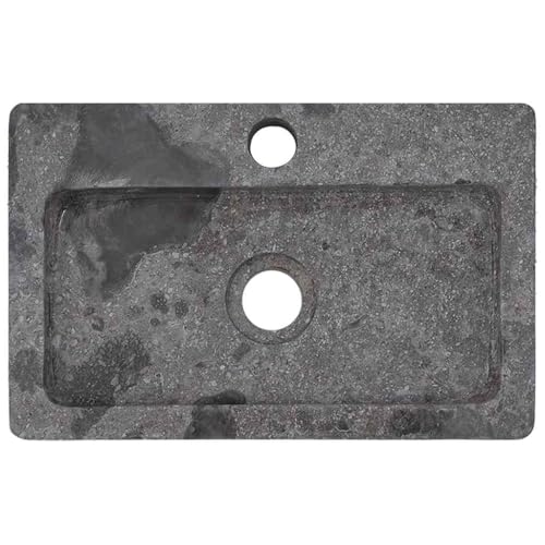 vidaXL Marble Wall-Mounted Sink in Chic Grey – Elegant and Durable Addition to Bathroom or Washroom, Can be Used as Countertop Sink, Easy to Clean, 38x24x6.5 cm vidaXL Marble Wall-Mounted Sink in Chic Grey – Elegant and Durable Addition to Bathroom or Washroom, Can be Used as Countertop Sink, Easy to Clean, 38x24x6.5 cm