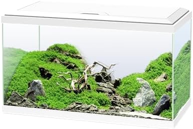 Ciano, Acuario 60 Blanco, para Peces, Equipado con Filtro, consumibles, LED y calefacción, 58L, Embalaje Reforzado para envío Web