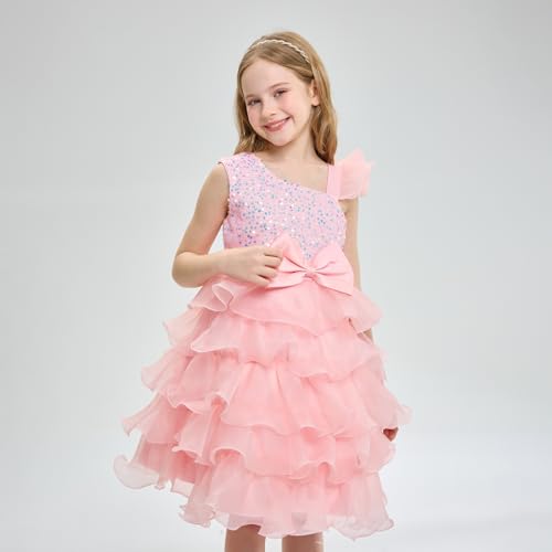 Miipat Girls Pageant Party Dress Ruffle Flower Kids Wedding Ball Gown Sequin Formal Princess Dress 4-9 Years3