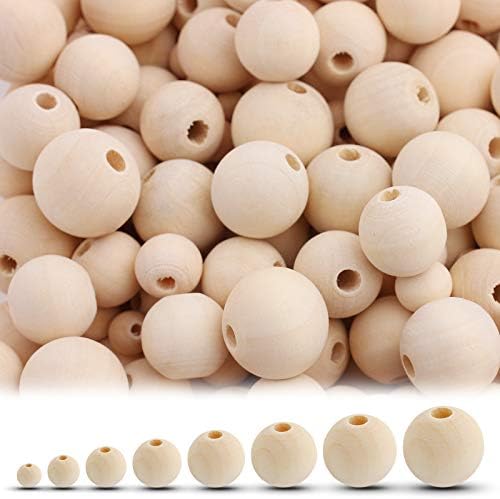 1000 Pieces Wooden Beads for Crafts – 8 Sizes 6mm/ 8mm/10mm/12mm/ 14mm/16mm/18mm/20mm Large Beads Natural Unfinished Wood Beads for Garland, ,Farmhouse Decor, Jewelry Making, DIY Crafting 1000 Pieces Wooden Beads for Crafts – 8 Sizes 6mm/ 8mm/10mm/12mm/ 14mm/16mm/18mm/20mm Large Beads Natural Unfinished Wood Beads for Garland, ,Farmhouse Decor, Jewelry Making, DIY Crafting