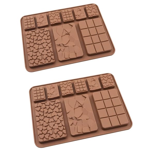 Selecto Bake 2 Pack Chocolate Silicone Dessert Mould 9 Cavity Break Apart Silicone Chocolate Bar Moulds