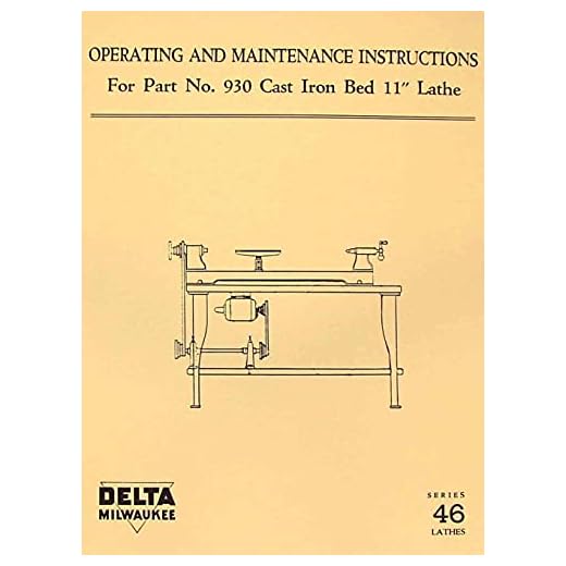 DELTA-Milwaukee Double Duty 930, 950 & 46-230 11" Wood Lathe with Steel or Cast Iron Bed Operator & Parts Manual