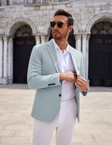 Image of COOFANDY Men's Casual Knit Blazer Two Button Lightweight Sport Coats Suit Jacket