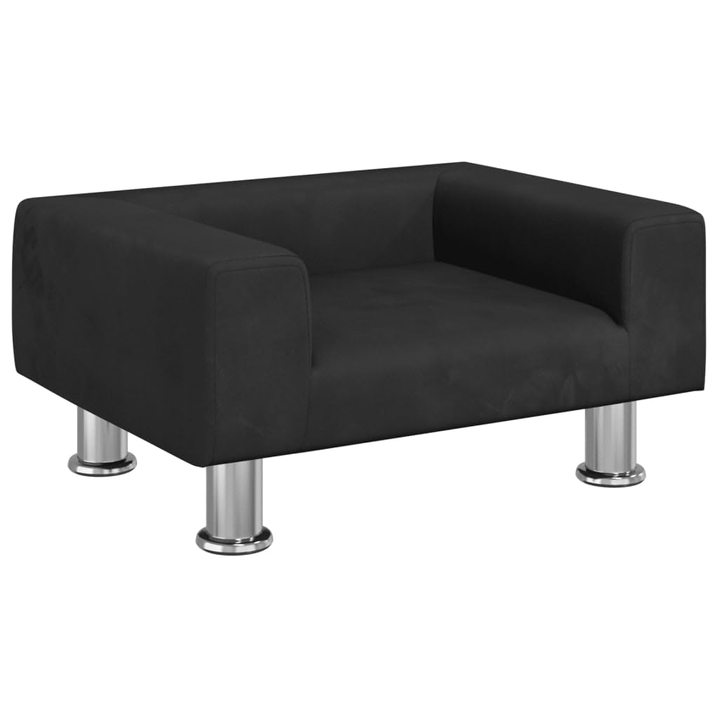 Homgoday Czarne aksamitne legowisko dla psa 50 x 40 x 26,5 cm, legowisko dla psa dla zwierząt domowych koty łóżko struktura łóżka dla psów produkt dla zwierząt domowych i zwierząt