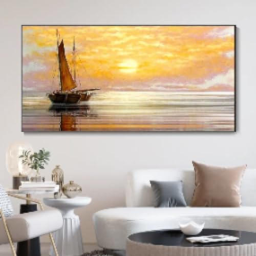 Toile grand voilier abstrait pour créer une ambiance apaisante dans votre chambre