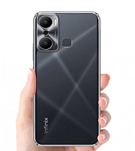 Image of Transparent Soft Silicone TPU Flexible Back Cover Compatible with Infinix Hot 20 Play and Screen Guard