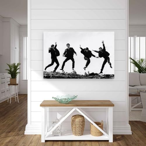 REOTTO Poster décoratif sur toile The Beatles Rock Star classique et artistique pour chambre à coucher (50 x 75 cm) - Les Beatles, Paul McCartney, John Lennon, RIngo Starr, George Harrison REOTTO Poster décoratif sur toile The Beatles Rock Star classique et artistique pour chambre à coucher (50 x 75 cm) – Image 5