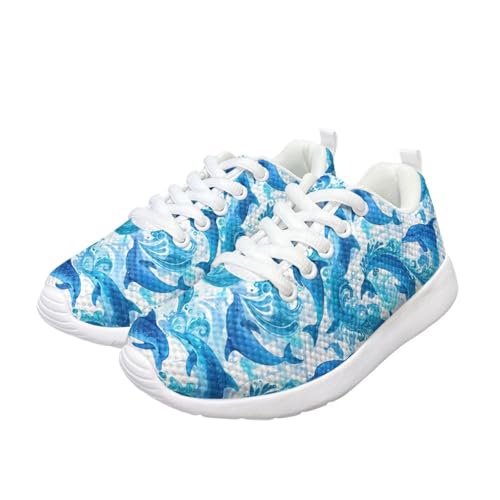 Kids Lace Up Running Shoes Girls Boys Sneakers Breathable Mesh Outdoor Training Shoes Lightweight Sports Shoes for Little Kid Size11.5-13/ Big Kids Size1-3