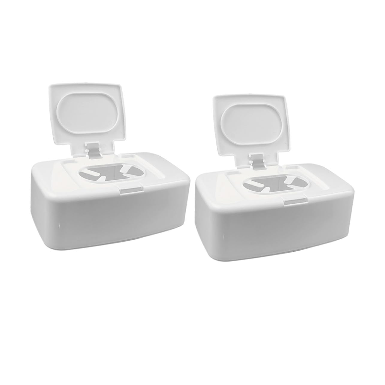 MAGICLULU 4 Ensembles pour Lingettes Humides Étui À Lingettes pour Bébé Contenants D'essuyage Rechargeables Distributeur De Mouchoirs Humides PP Blanche 2 Pièces * 4
