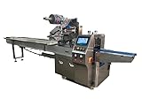 Máquina de envasado semiautomática de envoltura de flujo de bolsas para productos químicos alimentarios con funciones de etiquetado de envoltura de película de bolsas de papel