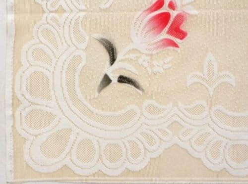 Image of Sofa Cover with Table Cover 3 Seater and 2 Seater, 5 Seater Cotton Net Panels for Home Office Living Room Sofa Couch, 3+2 Slip Cover for Furniture Protector (Beige Flower)