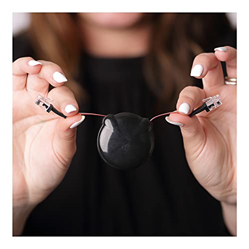 Cordon téléphonique Softalk noir 2,4 m câble spiralé pour combiné fixe - 4