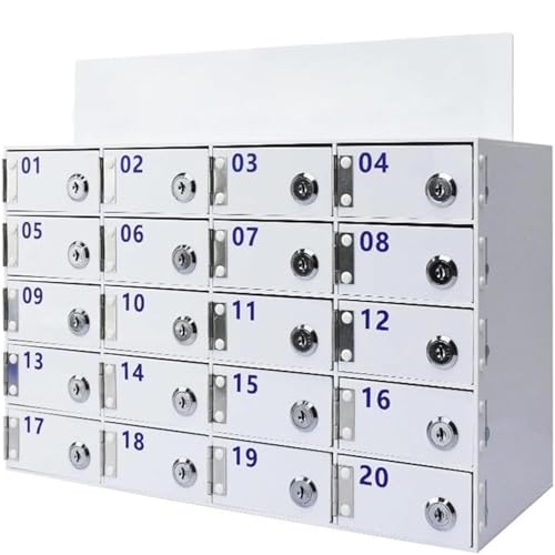 Armadietto da parete per telefono con serratura, design a 50 scomparti con numeri digitali, supporto sicuro per telefono cellulare per ufficio, scuola ed eventi, ideale per riporre dispositivi sicuri