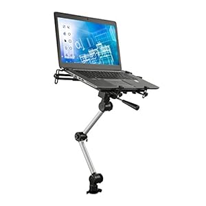 Mount-It! Laptop Vehicle Mount, No-Drill Computer Seat Mount, Full Motion Adjustable Design for Auto, Truck, Car, Van Use