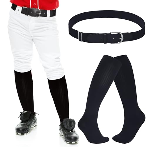 Dxhycc Youth Baseball Socks and Belt Combo Set Softball Baseball Socks and Elastic Waist Belt for Youth Boys Girls4