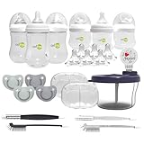 Anti Colic Baby Bottle Starter Set - 22 Pieces, Medium & Slow Flow Nipples, Infant Pacifiers, Formula Dispensers & More - Baby Bottle Sets for Newborn 0-6 Months