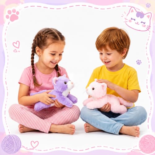 Image of 3 Pcs 9 Inch Cat Stuffed Animal Plush Toy Gift, Dreamy Style