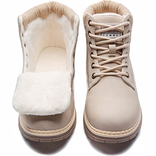 Image of ANJOUFEMME Outdoor Hiking Boots for Women Waterproof - Womens Ankle Boots Lightweight Snow Winter Boots for Trekking Walking