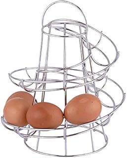 Taylor & Brown® Kitchen Storage Spiral Helter Skelter Egg Holder Stand Rack Holds Up to 18 Eggs (Chrome)