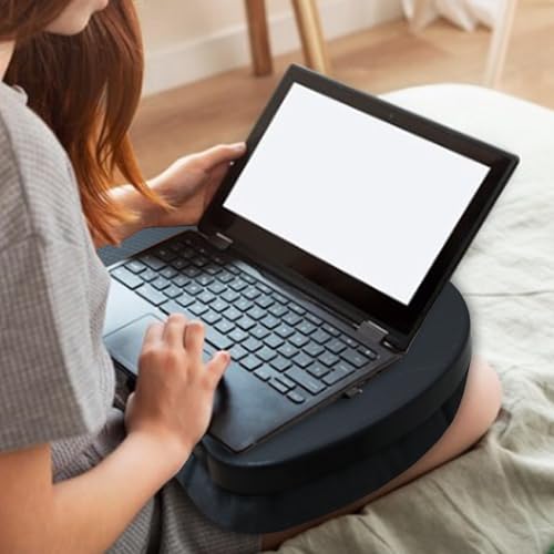 Aditya Polymers Lapboard (Black Colour) : Lap Desk/Lap Cushion/Lap Tray/Lap Table- Fits Upto 17" Laptop - Portable Multi Purpose Work Station/Sturdy Stable Work Surface for Bed Sofa Couch Travel - Image 7