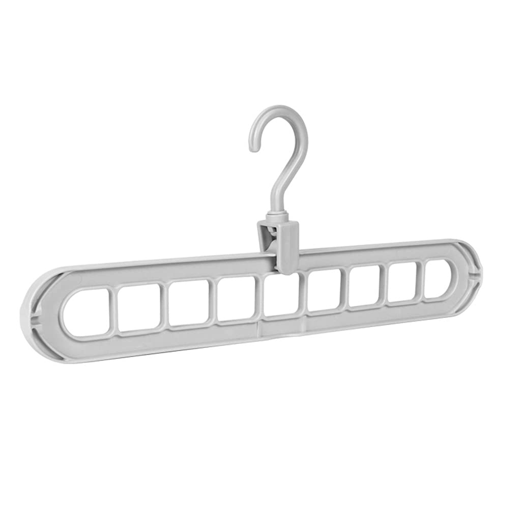 MOBYGKFY Clothes Hanger Multi-port Support Circle Clothes Drying Racks 9 Hole Rotating Multifunction Plastic Scarf Storage Rack(Grey)
