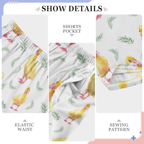 Duck Grass Boys Long Pants Soft Trousers Elastic Waist Kids Lounge Bottoms with Pockets S-XL4