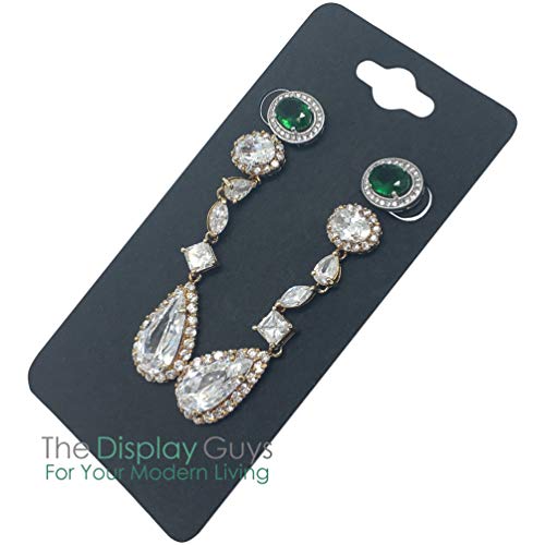 Image of 500-Pack 2x4 Pre-Punched Hanging Jewelry Earrings Display Cards (Black Kraft Paper, Large)