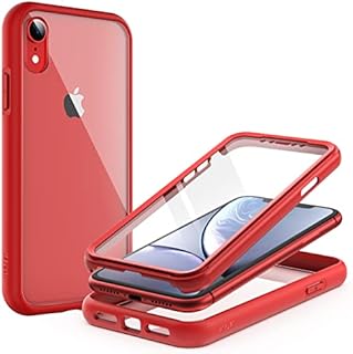 JETech Case for iPhone XR 6.1-Inch with Built-in Anti-Scratch Screen Protector, 360 Degree Full Body Rugged Phone Cover Clear-Back (Black)